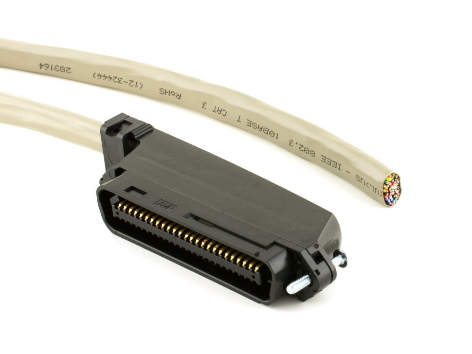 Кроссировочный кабель с разъемом Амфенол, тип папа, 3м (Amphenol / RJ-21 / Telco)