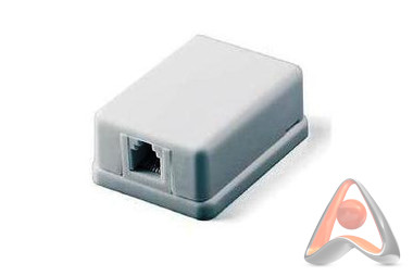 Телефонная розетка для настенного монтажа 6P-2C, одинарная, белая, Rexant 03-0001-4
