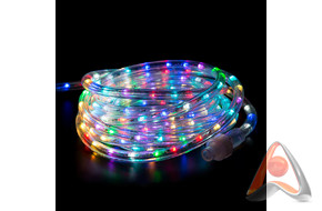 Дюралайт LED, свечение с динамикой, 2W, RGB, D10 мм, упаковка 10 м