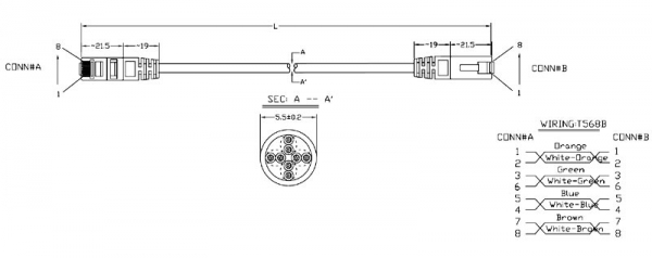 Коммутационный шнур компьютерный (патч-корд) UTP, кат. 5e, серый, 2 м, Rexant 18-1005