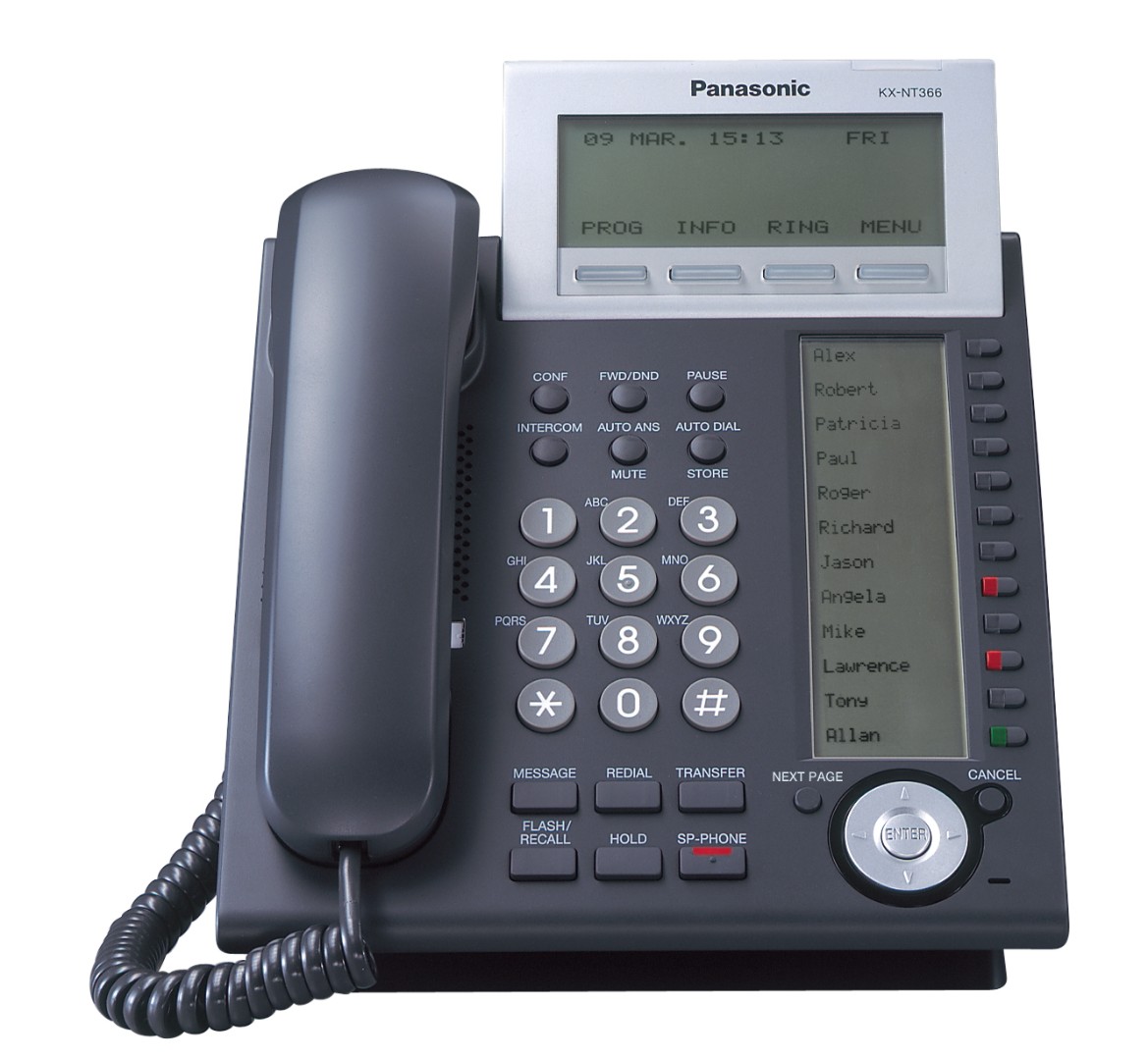 IP-телефон Panasonic KX-NT366RU (белый) / KX-NT366RU-B (чёрный)