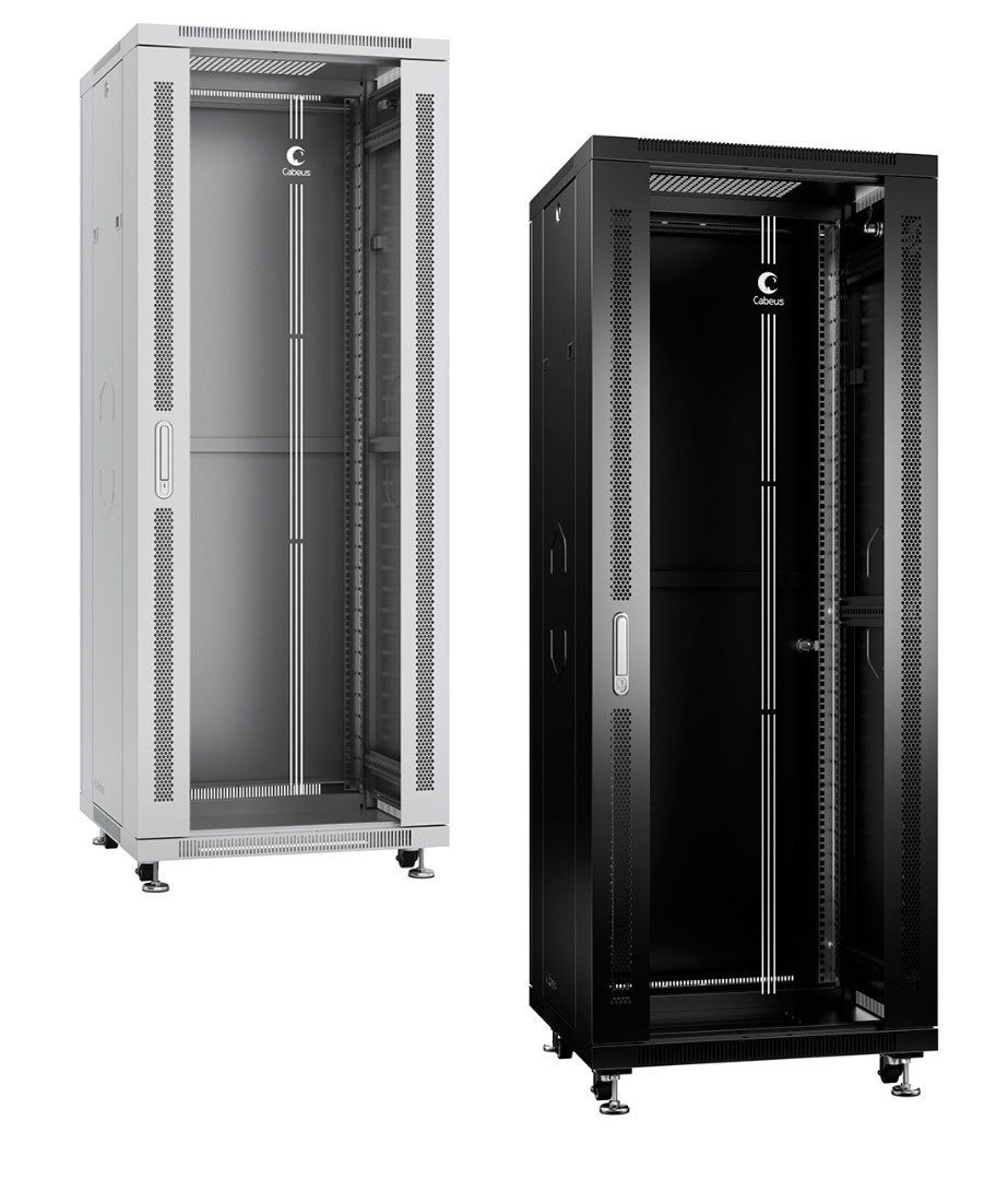 Шкаф телекоммуникационный напольный 19" 32U ШхГхВ 600x1000x1610 мм, двери: стеклянная/металлическая,