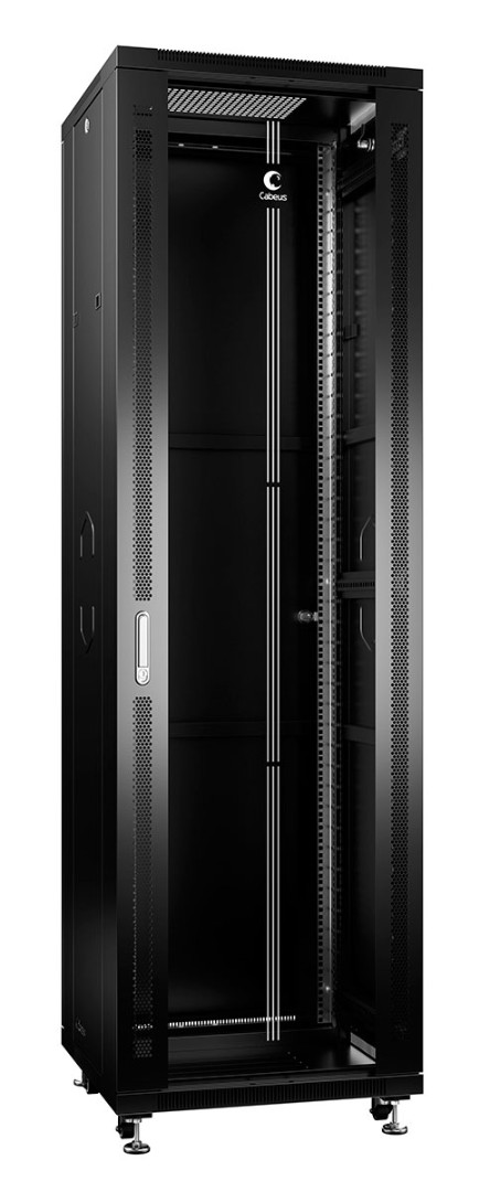 Шкаф телекоммуникационный напольный 19" 42U ШхГхВ 800x1000x2055 мм, двери: стеклянная/металлическая,
