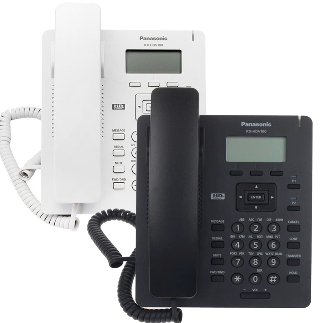 VoIP-телефон Panasonic KX-HDV100 белый / черный (с блоком питания)