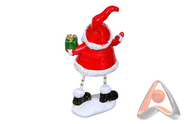 СНОУ БУМ Сувенир Дед Мороз с подарком, на ножках, полистоун, 5,8х4х13,2см