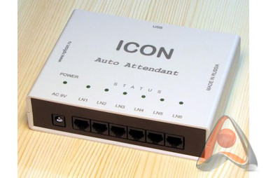 ICON AA453USB, 3-канальный автосекретарь с функциями голосовой почты (120 ч записи, 40 голосовых мен