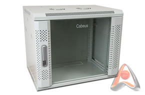 Шкаф телекоммуникационный настенный 9U 600x350x501mm, дверь стекло, Cabeus SH-05F-9U60/35