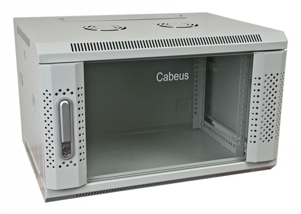 Шкаф телекоммуникационный настенный, 6U, 600x450x368mm, дверь стекло, Cabeus SH-05F-6U60/45