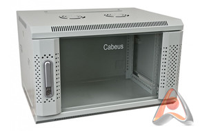 Шкаф телекоммуникационный настенный, 6U, 600x450x368mm, дверь стекло, Cabeus SH-05F-6U60/45