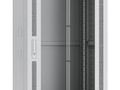 Шкаф напольный, дверь стекло, 27U, ручка с замком, 600x600x1388 мм, серый/черный, Cabeus SH-05C-27U6
