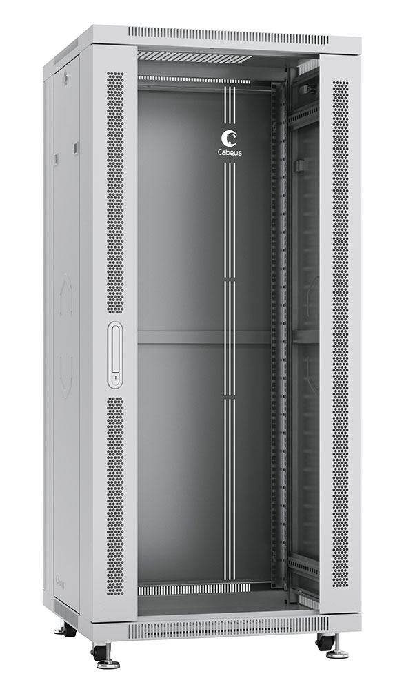 Шкаф телекоммуникационный напольный 19" 27U ШхГхВ 600x1000x1388 мм, двери: стеклянная/металлическая,