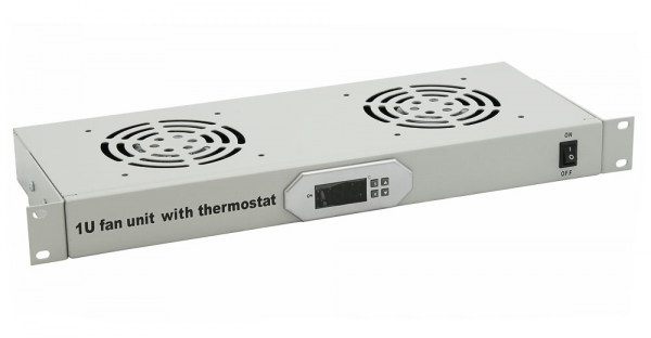 Модуль вентиляторный, глубина 180 мм, 2 вентилятора, с цифровым термодатчиком. Cabeus JG02