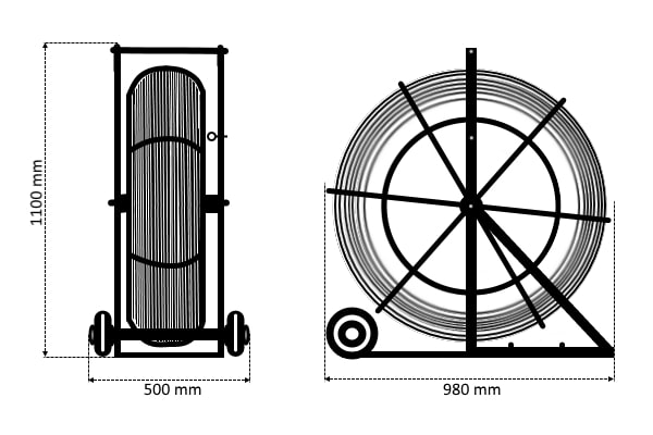 Устройство заготовки каналов (УЗК) стеклопруток D=11 L=400 на тележке, Lenger