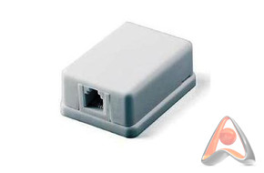 Телефонная розетка для настенного монтажа 6P-4C, одинарная, белая, Rexant 03-0001