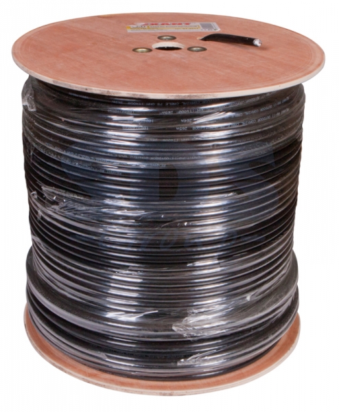 Магистральный коаксиальный кабель RG-11U, внешний OUTDOOR, 75 Ом, черный, бухта 305 м, Rexant 01-301