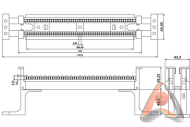 50-парная настенная кросс-панель 110 типа на подставке (без модулей), Cabeus WB-500P-110TYPE