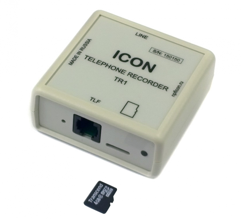 Телефонный регистратор ICON TR1, 1-канальное автономное устройство записи телефонных разговоров на S