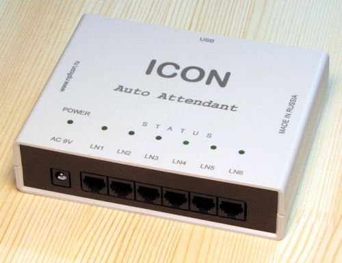 6-канальный интеллектуальный автосекретарь с системой голосовой почты, ICON AV1206USB