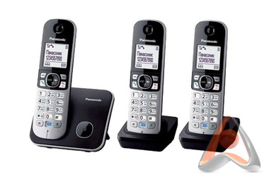 Беспроводной телефон DECT с 2 дополнительными трубками Panasonic KX-TG6813RU (комплект: KX-TG6812RU