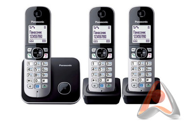 Беспроводной телефон DECT с 2 дополнительными трубками Panasonic KX-TG6813RU (комплект: KX-TG6812RU