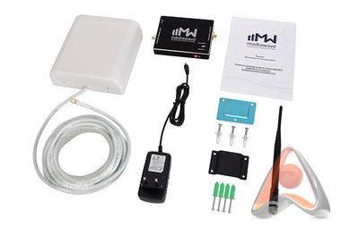 MWK-18-S: комплект усиления сотового сигнала и интернета 1800МГц (4G-LTE), 65дб/30мВт, до 200м², Med
