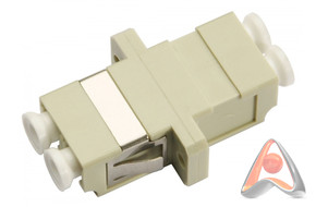 Проходной соединитель LC-LC duplex, MM (для многомодового кабеля), корпус пластмассовый, Cabeus DLC-