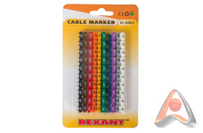 Маркеры кабельные (клипсы) защелкивающиеся, Ø 4-6 мм, 10 цветов, 100 шт, Rexant 12-6062