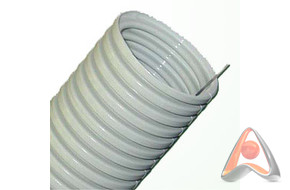 Труба гибкая гофрированная (гофра для кабеля) ПВХ 40 мм, с зондом, серая, бухта 20 м, Ecoplast 10140
