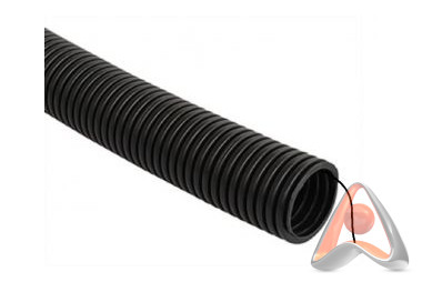 Труба гибкая гофрированная (гофра для кабеля) ПНД 16 мм, с зондом, черная, бухта 100 м, Rexant 28-00