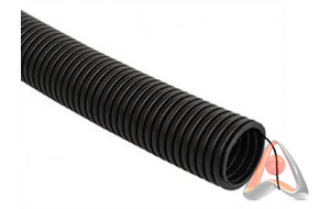 Труба гибкая гофрированная (гофра для кабеля) ПНД 25 мм, с зондом, черная,  бухта 50 м, Rexant 28-00