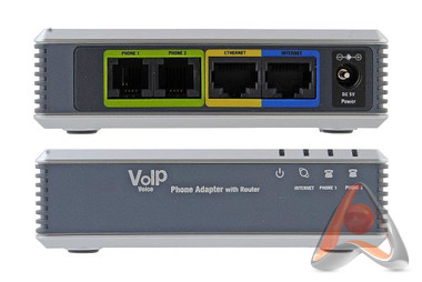 Голосовой VoIP / SIP-шлюз (ip телефонный адаптер), 2 FXS порта,  Linksys SPA2102-EU