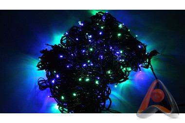 Гирлянда светодиодная "Клип-Лайт" 3 нити по 20 м, 24 В, 399 LED RGB (разноцветные), свечение с динам