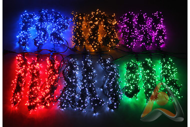 Гирлянда светодиодная "Клип-Лайт" 3 нити по 20 м, 24 В, 399 LED RGB (разноцветные), свечение с динам