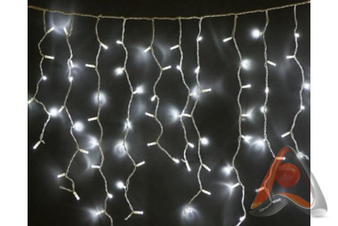 Гирлянда светодиодная Айсикл (бахрома), 1.8х0.5м, свечение с динамикой, 48 LED, прозрачный провод, 2