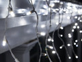 Гирлянда Айсикл (бахрома), 4.0х0.6м, постоянное свечение, 128 LED, белый провод "каучук", 220 В, IP6