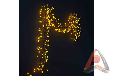 Гирлянда светодиодная "Мишура" 3 м, 288 LED жёлтые, 220 В, постоянное свечение, Neon-Night 303-601
