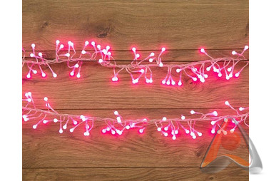 Гирлянда светодиодная "Мишура" 3 м, 288 LED розовые, 220В, постоянное свечение, Neon-Night 303-607