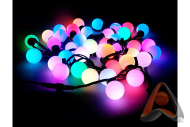 Гирлянда светодиодная "Шарики" 5 м, Ø15 мм, 30 LED RGB (мультиколор), свечение с динамикой, Neon-Nig