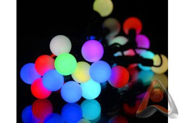 Гирлянда светодиодная "Шарики" 5 м, Ø18 мм, 30 LED RGB (мультиколор), свечение с динамикой, Neon-Nig