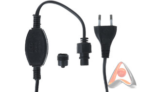 Комплект покдлючения уличных для гирлянд 230В / 4А, цвет провода: черный, IP65, Neon-Night 303-500