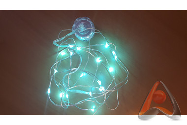 Гирлянда светодиодная "Роса" 2 м, на батарейках, 20 LED, постоянное свечение бирюзовым светом, Neon-