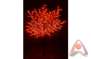Светодиодное дерево Сакура, высота 3.6 м, диаметр кроны 3.0м, красные 6921 LED, IP54, Neon-Night 531