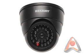 Муляж внутренней купольной камеры видеонаблюдения с вращающимся объективом и мигающим красным светод