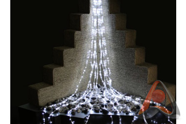 LED гирлянда "Светодиодный дождь" 2х6м, эффект водопада, черный провод, 1500 LED, 230 В, Neon-Night