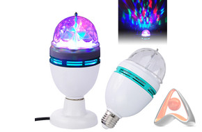 Диско-лампа светодиодная, цоколь е27, 3 LED RGB, свечение с динамикой, 220В, Neon-Night 601-251