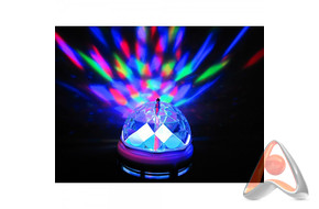Диско-лампа светодиодная в компактном корпусе, 3 LED RGB, свечение с динамикой, 220В, Neon-Night 601