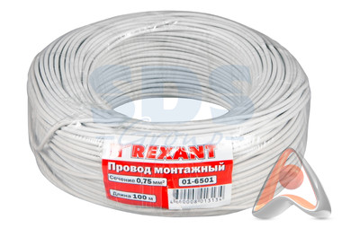Силовой кабель (автомобильный) ПГВА 1х1.00мм², белый, 100м, Rexant 01-6521