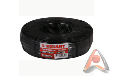 Силовой кабель (автомобильный) ПГВА 1х1.50мм², чёрный, бухта 100м, Rexant 01-6536