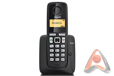 Беспроводной DECT телефон Gigaset A220A черный с автоответчиком / S30852-H2431-S301