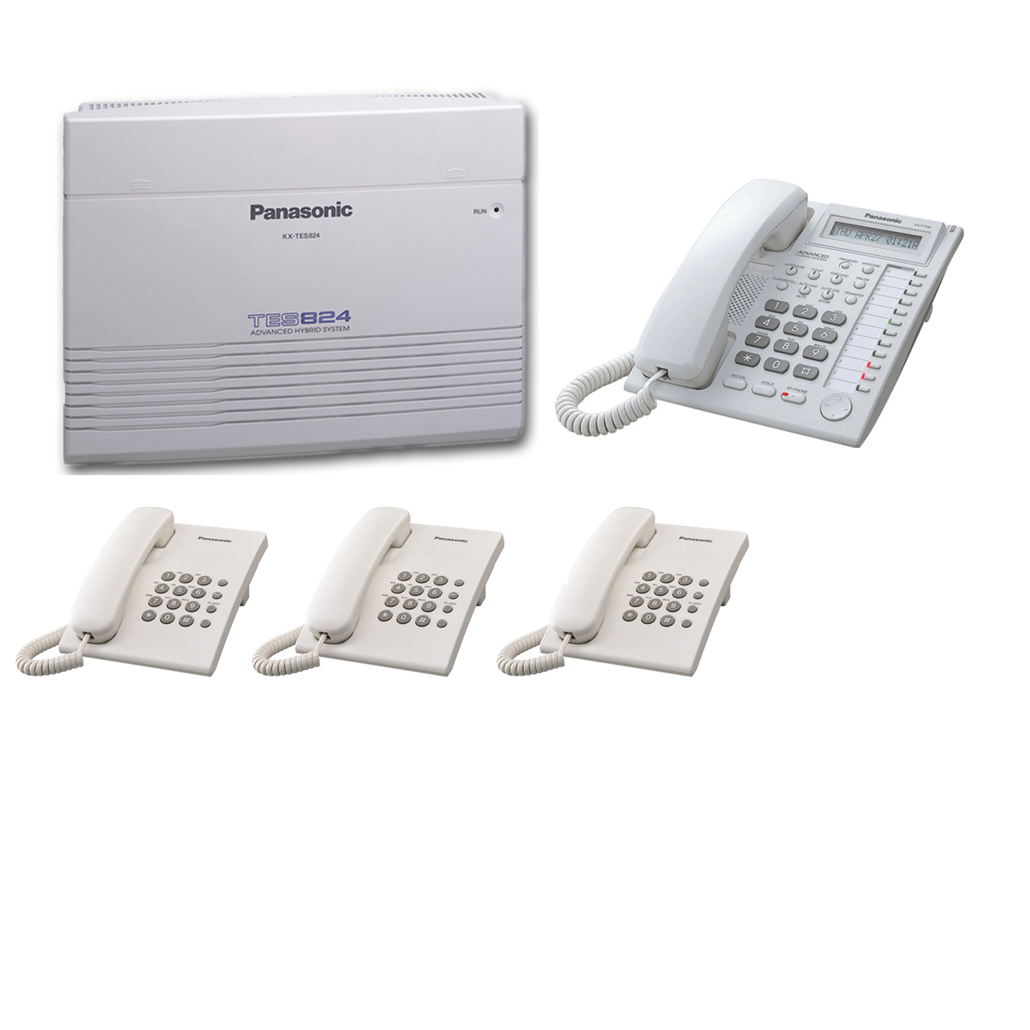 Комплект "Малый офис" (АТС KX-TES824RU + 1 системный и 3 аналоговых телефона)